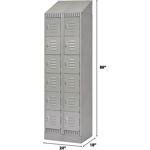 Casiers, 6 niveaux, Bloc de 2, 24" x 18" x 86", Acier, Gris, D&eacute;mont&eacute; Les Fournitures Industrielles Méga