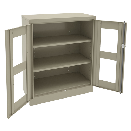C-Thru Counter High Cabinet, Steel, 2 Shelves, 42" H x 36" W x 18" D Les Fournitures Industrielles Méga