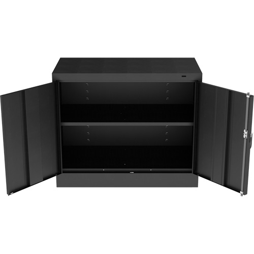 Standard Desk-High Cabinet, Steel, 30" H x 36" W x 18" D, Black Les Fournitures Industrielles Méga