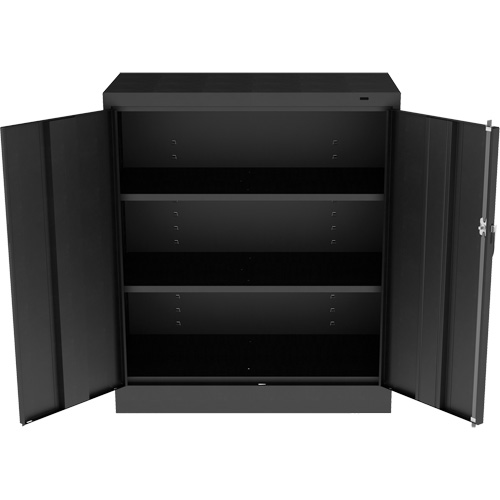 Standard Counter-High Cabinet, Steel, 2 Shelves, 42" H x 36" W x 18" D, Black Les Fournitures Industrielles Méga