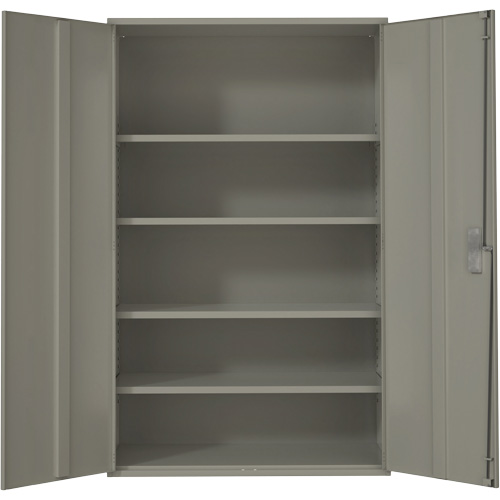 Extra Wide Hi-Boy Storage Cabinet, Steel, 4 Shelves, 72" H x 48" W x 24" D, Grey Les Fournitures Industrielles Méga