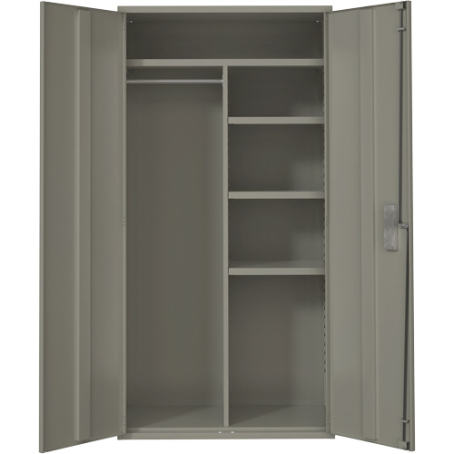 Combination Storage Cabinet, Steel, 6 Shelves, 72" H x 36" W x 18" D, Grey Les Fournitures Industrielles Méga
