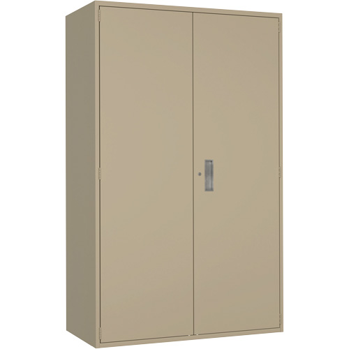 Armoire de rangement Hi-Boy tr&egrave;s large, Acier, 4 Tablettes, 72" h x 48" la x 24" P, Beige Les Fournitures Industrielles Méga