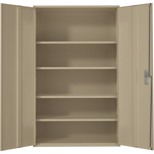 Armoire de rangement Hi-Boy tr&egrave;s large, Acier, 4 Tablettes, 72" h x 48" la x 24" P, Beige Les Fournitures Industrielles Méga