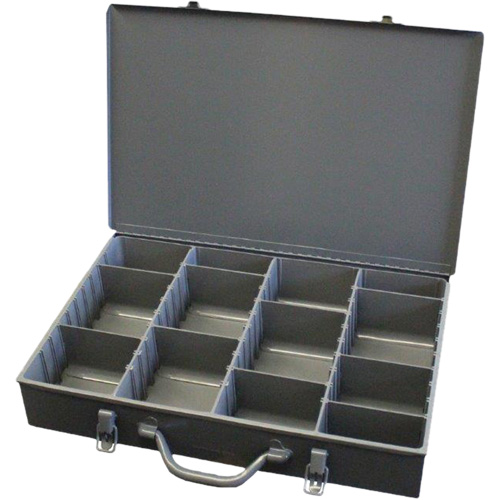 Compartment Steel Scoop Boxes, 17.875" W x 12" D x 3" H, 13 Compartments Les Fournitures Industrielles Méga