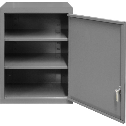 Armoire murale, 27" h x 13-11/16" la x 18" p, 2 tablettes, Acier, Gris Les Fournitures Industrielles Méga