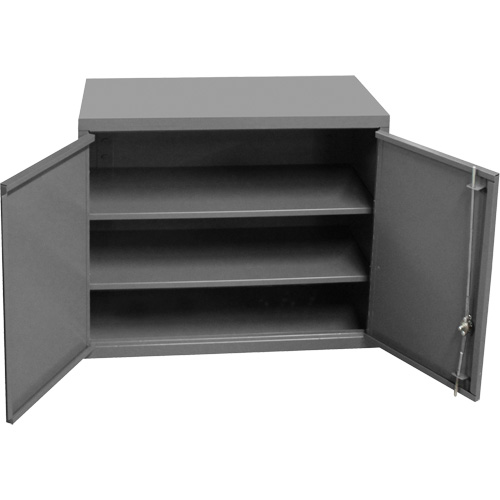 Armoire murale, 27" h x 13-11/16" la x 35-7/8" p, 2 tablettes, Acier, Gris Les Fournitures Industrielles Méga