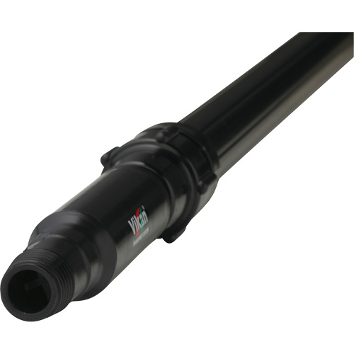 Transport Line Handle, Aluminum/Polypropylene, Telescopic, Euro Threaded Tip, 1-1/4" Diameter, 63" - 109" Length Les Fournitures Industrielles Méga