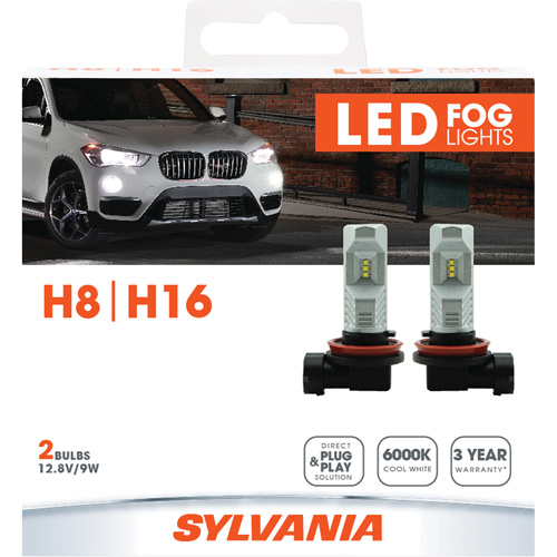 Ampoule pour feu avant H8, DEL, 12,8 W/9 W, Blanc Les Fournitures Industrielles Méga