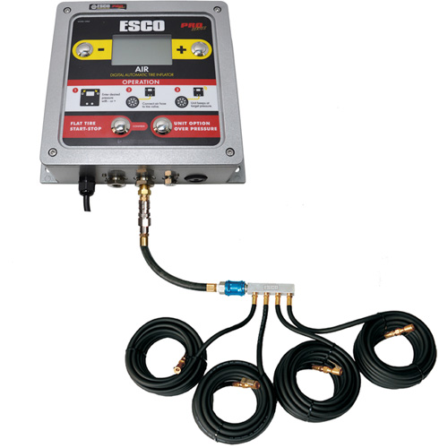 Wall-Mounted Tire Inflation System with 4-Hose Manifold Les Fournitures Industrielles Méga