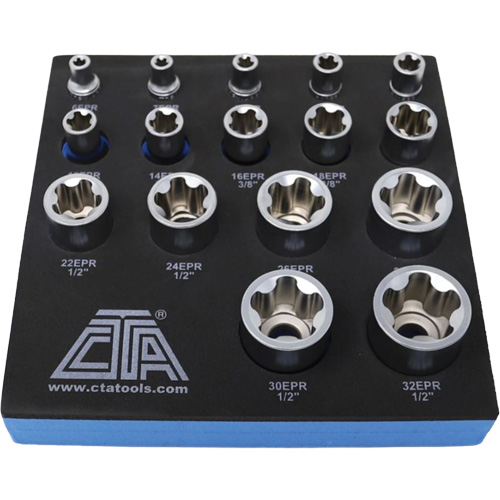 5-Point EPR Torx Socket Set, 16 Pieces, 1/2"/1/4"/3/8" Drive Size Les Fournitures Industrielles Méga