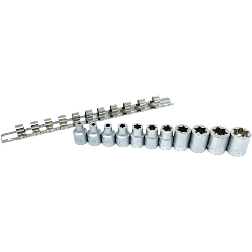 Flat-Cut E-"Star" Socket Set, 11 Pieces, 3/8" Drive Size Les Fournitures Industrielles Méga