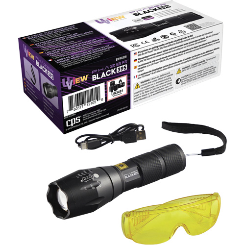 UView&reg; Phazer BLACK 395 Rechargeable UV Leak Detection Light Les Fournitures Industrielles Méga