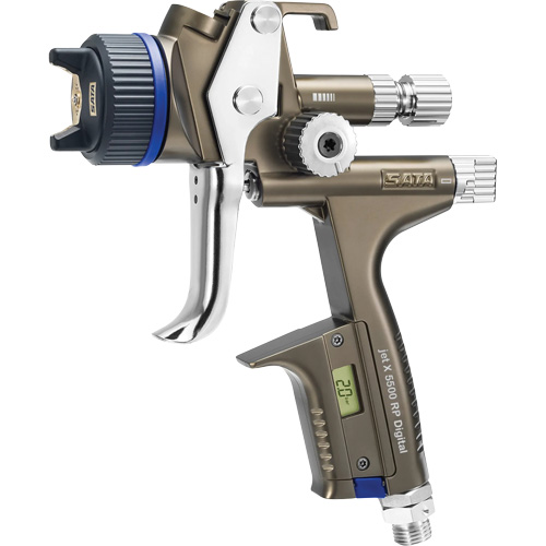 Pistolet de peinture de premi&egrave;re qualit&eacute; pour peinture automobile avec psi num&eacute;rique X5500 RP 1,3 I RPS D, Entr&eacute;e d'air 1/4" NPT, 10,24 pi³/min, Capacit&eacute; 0,6 L/0,9 L, 0,17 psi Les Fournitures Industrielles Méga