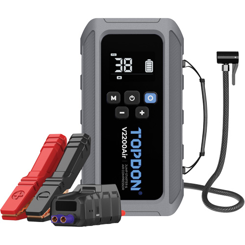 V2200Air 2-in-1 2200 Peak Amp Jump Starter & Tire Inflator Les Fournitures Industrielles Méga