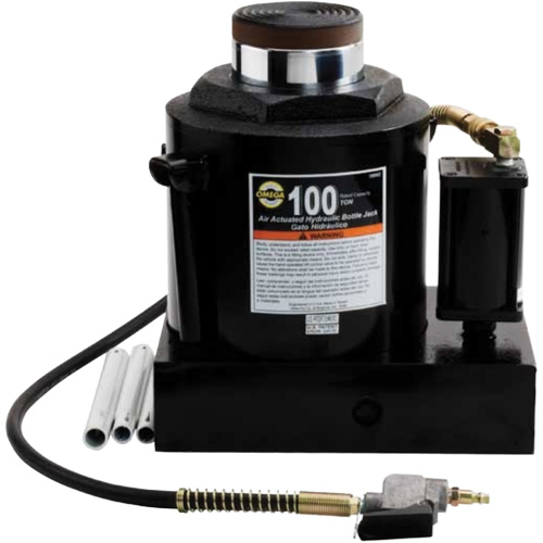 Air Actuated Bottle Jack, 100 Ton(s), Air Hydraulic/Manual Hydraulic, 17-22/25" Raised Height Les Fournitures Industrielles Méga