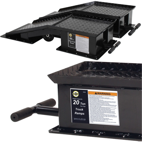 Heavy-Duty Truck Ramps with Long T-Handle, 40000 lbs. Capacity, 45" L, 13-1/2" W, 9-19/50" H Les Fournitures Industrielles Méga