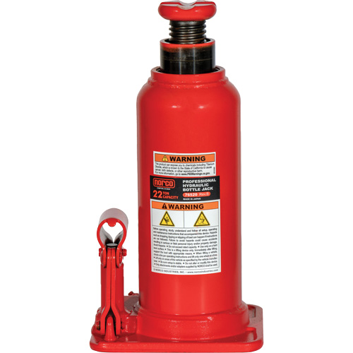 Cric hydraulique bouteille professionnel avec orifice pour manom&egrave;tre, 22 tonne(s), 20-49/250" Hauteur &eacute;lev&eacute;e Les Fournitures Industrielles Méga