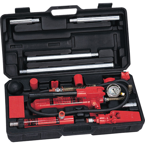 Trousse de r&eacute;paration pour collision et entretien, capacit&eacute; 4 tonnes, avec adaptateurs forg&eacute;s Les Fournitures Industrielles Méga
