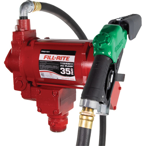 115/230V AC Fuel Transfer Pump with Nozzle Les Fournitures Industrielles Méga
