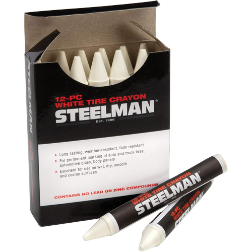 Semi-Permanent White Tire Marking Crayons Les Fournitures Industrielles Méga
