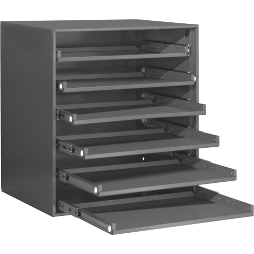 Compartment Box Cabinet, Steel, 6 Slots, 20-5/16" W x 15-15/16" D x 21-7/8" H, Grey Les Fournitures Industrielles Méga