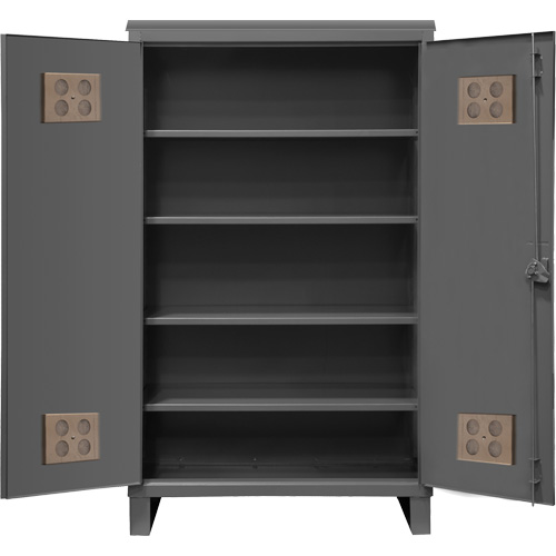 Armoire ext&eacute;rieure robuste, Acier, 4 Tablettes, 78" h x 48" la x 24" P, Gris Les Fournitures Industrielles Méga