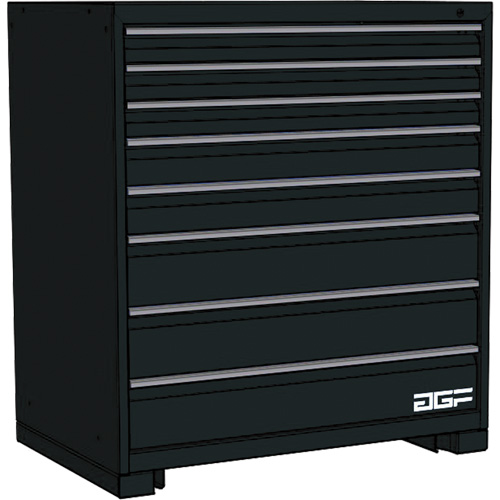 Modular Drawer Cabinet, 8 Drawers, 48" W x 24" D x 40" H, Black Les Fournitures Industrielles Méga