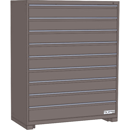 Modular Drawer Cabinet, 9 Drawers, 60" W x 24" D x 60" H, Grey Les Fournitures Industrielles Méga