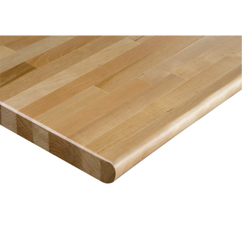 Hardwood Workbench Top, 48" W x 30" D, Bullnose Edge, 1-1/4" Thick Les Fournitures Industrielles Méga