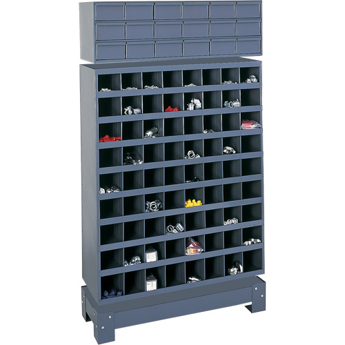 Modular Small Parts Storage Unit, Steel, 18 Drawers, 33-3/4" x 12-1/4" x 58-5/8", Grey Les Fournitures Industrielles Méga