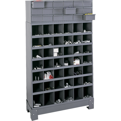 Unit&eacute; de stockage modulaire pour petites pi&egrave;ces, Acier, 18 tiroirs, 33-3/4" x 12-1/4" x 58-5/8", Gris Les Fournitures Industrielles Méga
