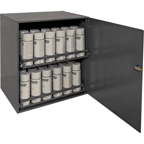 Armoire de rangement pour contenants a&eacute;rosol, Acier, 21-7/8" h x 15-15/16" la x 20-5/16" P, Gris Les Fournitures Industrielles Méga