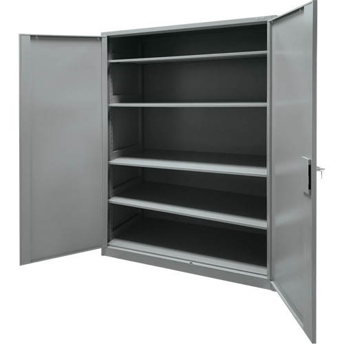 Armoire de rangement, Acier, 4 Tablettes, 78" h x 48" la x 24" P, Gris Les Fournitures Industrielles Méga