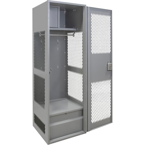 Casier pour &eacute;quipement avec porte, Acier, 24" la x 24" p x 72" h, Gris Les Fournitures Industrielles Méga