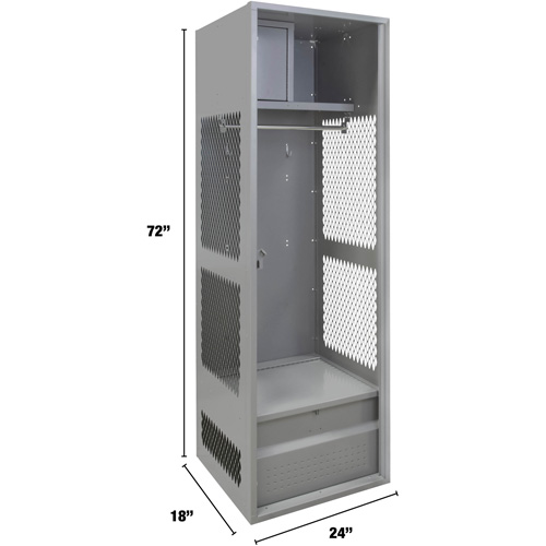 Casier pour &eacute;quipement, Acier, 24" la x 18" p x 72" h, Gris Les Fournitures Industrielles Méga