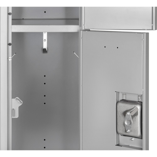 Lockers, 3 -tier, Bank of 2, 24" x 18" x 86", Steel, Grey, Knocked Down Les Fournitures Industrielles Méga