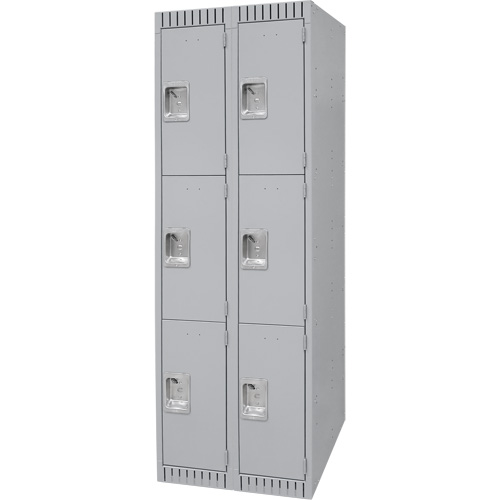 Casiers, 3 niveaux, Bloc de 2, 24" x 18" x 72", Acier, Gris, D&eacute;mont&eacute; Les Fournitures Industrielles Méga
