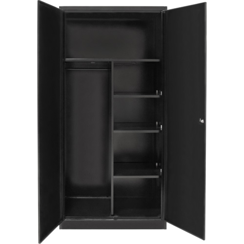 Armoire de rangement combin&eacute;e, 36" la x 18" p x 72" h, Noir Les Fournitures Industrielles Méga