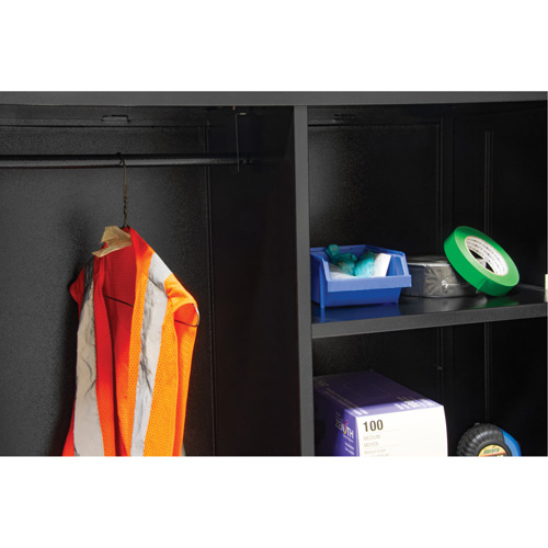 Armoire de rangement combin&eacute;e, 36" la x 18" p x 72" h, Noir Les Fournitures Industrielles Méga