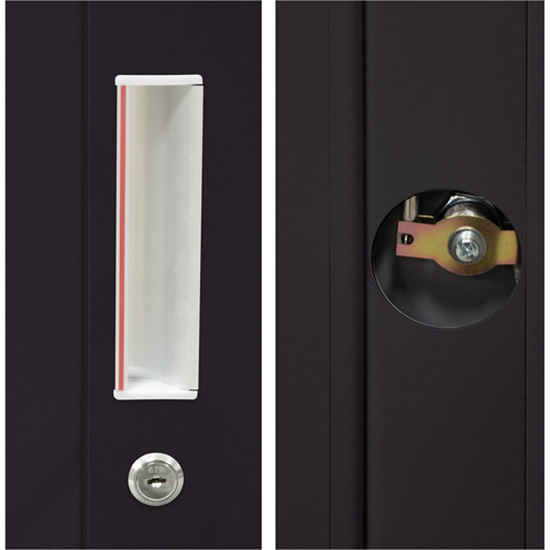 Armoire de rangement Hi-Boy, Acier, 4 Tablettes, 72" h x 36" la x 18" P, Noir Les Fournitures Industrielles Méga