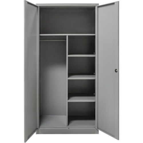 Armoire de rangement combin&eacute;e, 36" la x 18" p x 72" h, Gris Les Fournitures Industrielles Méga