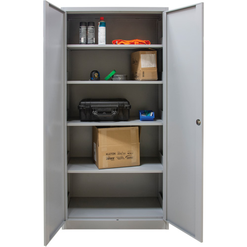 Armoires de rangement Hi-Boy, Acier, 4 Tablettes, 72" h x 36" la x 18" P, Gris Les Fournitures Industrielles Méga