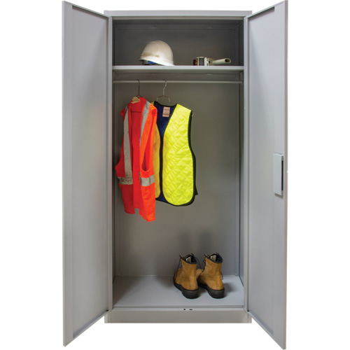 Armoire garde-robe, Acier, 36" la x 18" p x 72" h, Gris Les Fournitures Industrielles Méga