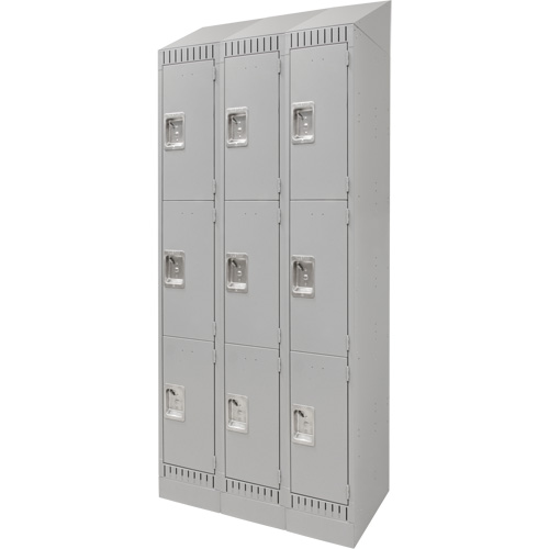 Casiers, 3 niveaux, Bloc de 3, 36" x 18" x 86", Acier, Gris, D&eacute;mont&eacute; Les Fournitures Industrielles Méga