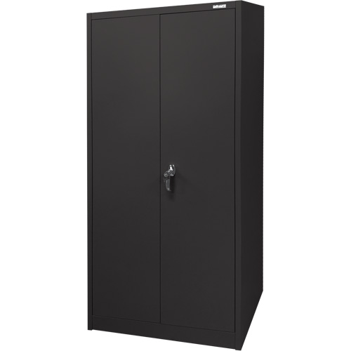 Armoire d'entreposage, Acier, 4 Tablettes, 66" h x 30" la x 15" P, Noir Les Fournitures Industrielles Méga