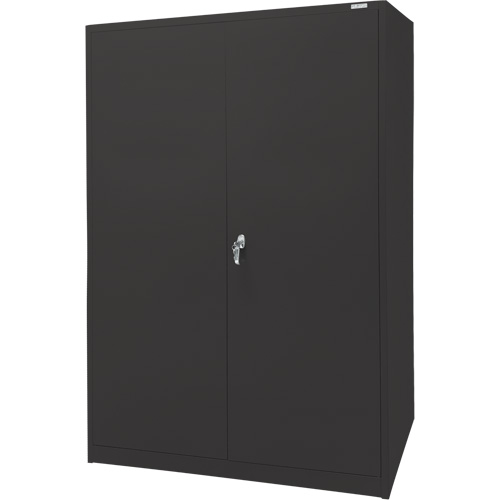 Armoire d'entreposage, Acier, 4 Tablettes, 78" h x 48" la x 24" P, Noir Les Fournitures Industrielles Méga