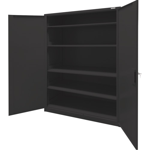 Armoire d'entreposage, Acier, 4 Tablettes, 78" h x 48" la x 24" P, Noir Les Fournitures Industrielles Méga