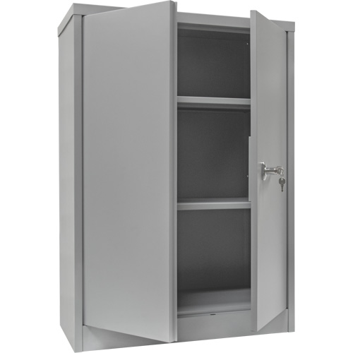 Armoire de rangement &agrave; hauteur de comptoir, Acier, 2 Tablettes, 42" h x 30" la x 15" P, Gris Les Fournitures Industrielles Méga