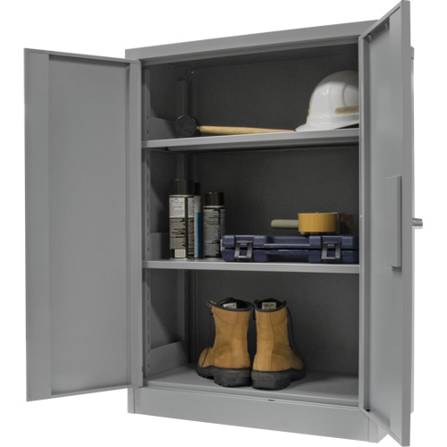Armoire de rangement &agrave; hauteur de comptoir, Acier, 2 Tablettes, 42" h x 30" la x 15" P, Gris Les Fournitures Industrielles Méga